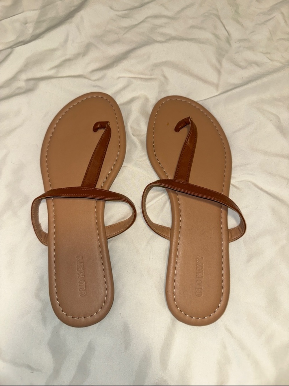 Old Navy Brown Toe-Ring Slide Sandals